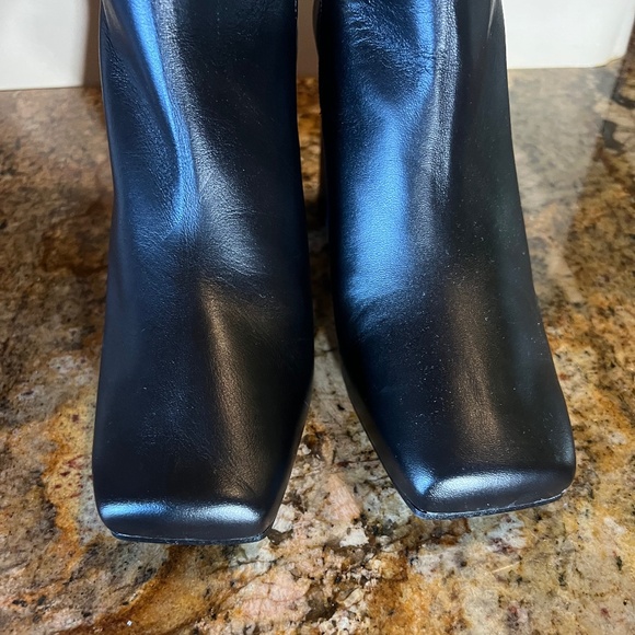 NWT Zara Tall Brown Leather Heeled Boots size 7.5 in Womens. - Picture 4 of 11